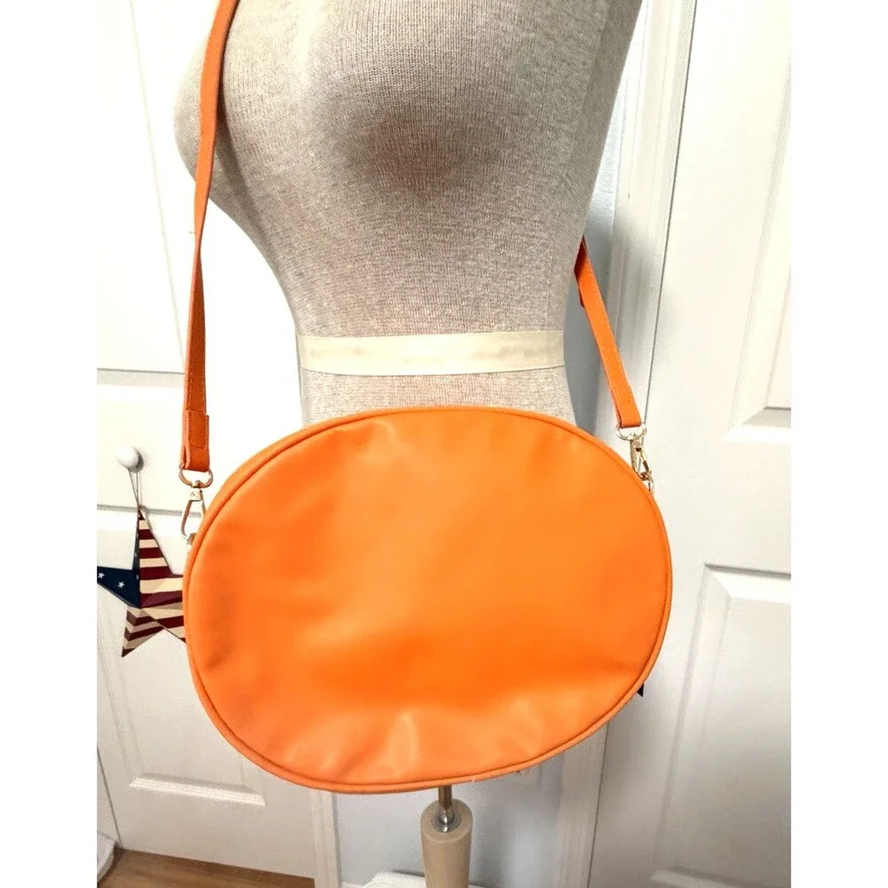 Erin Annie Orange Pumpkin Crossbody Purse Halloween Jack O Lantern Bag VEGAN
